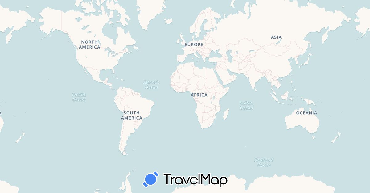 TravelMap itinerary: driving, cycling in Austria, Switzerland, France, Poland, Slovakia (Europe)